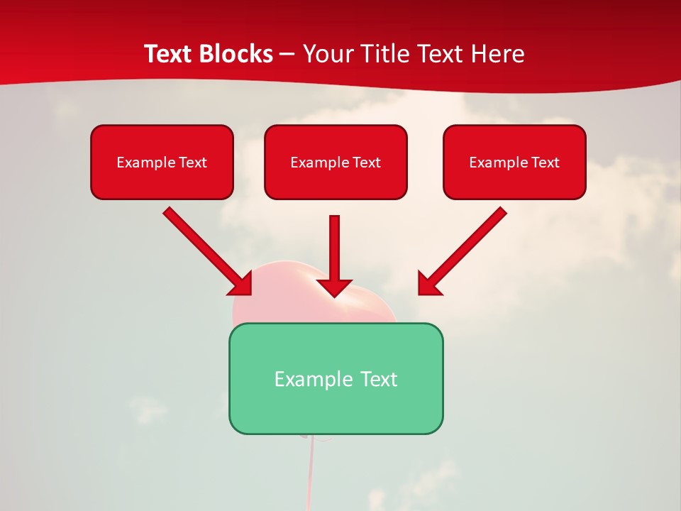 A Red Heart Shaped Balloon Floating In The Air PowerPoint Template