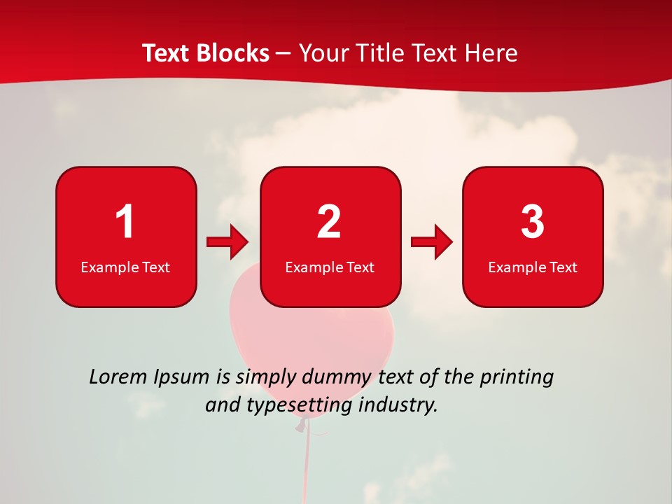 A Red Heart Shaped Balloon Floating In The Air PowerPoint Template