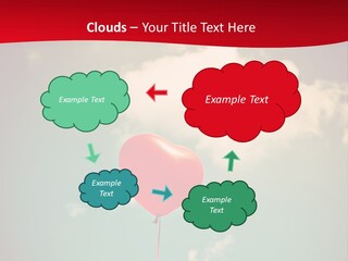 A Red Heart Shaped Balloon Floating In The Air PowerPoint Template