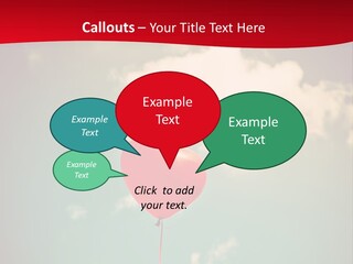 A Red Heart Shaped Balloon Floating In The Air PowerPoint Template
