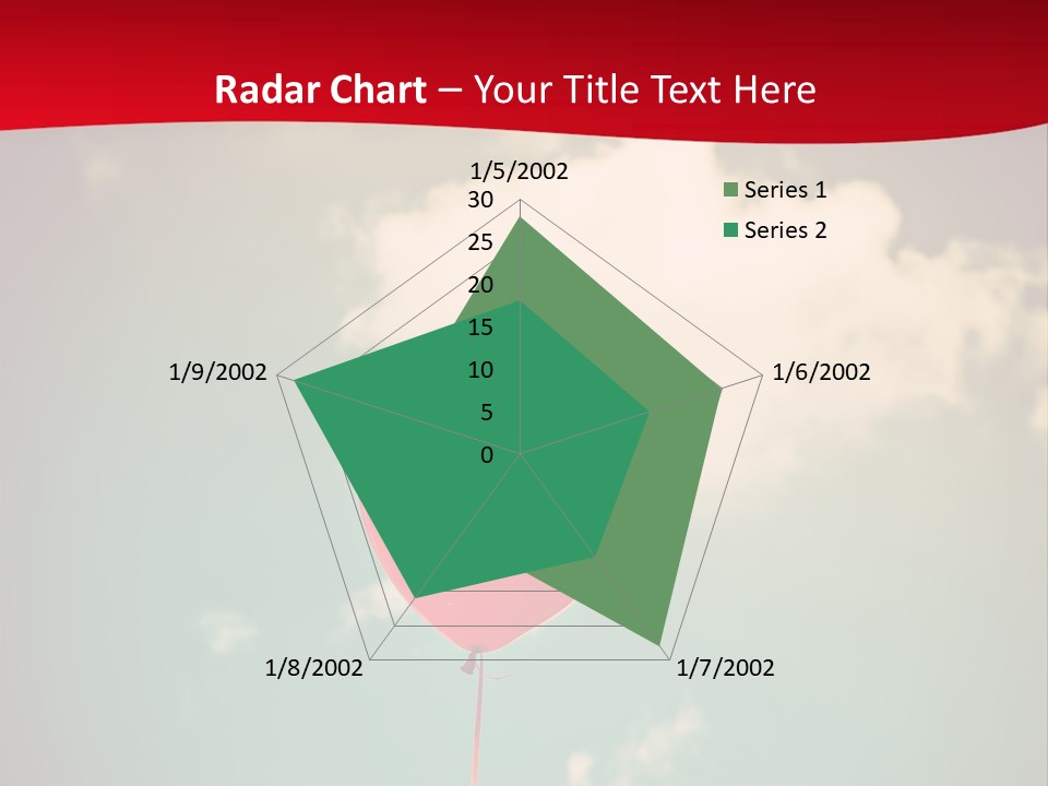 A Red Heart Shaped Balloon Floating In The Air PowerPoint Template