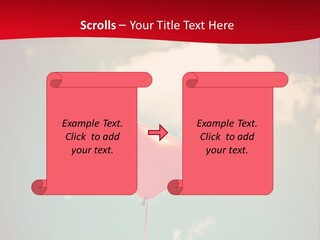A Red Heart Shaped Balloon Floating In The Air PowerPoint Template
