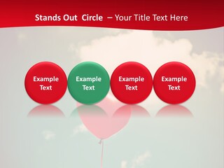 A Red Heart Shaped Balloon Floating In The Air PowerPoint Template