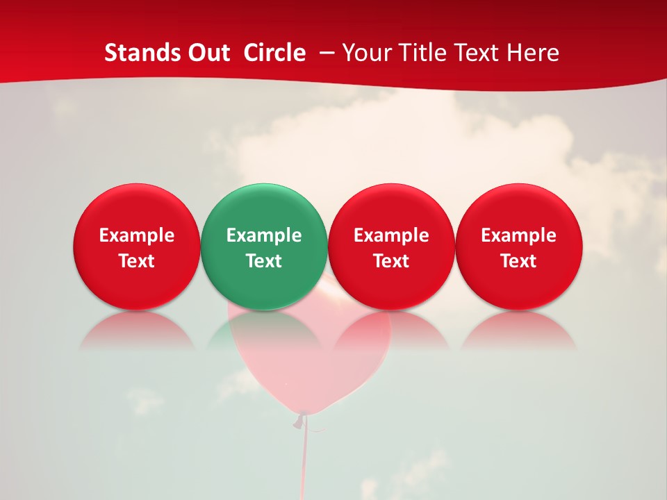 A Red Heart Shaped Balloon Floating In The Air PowerPoint Template