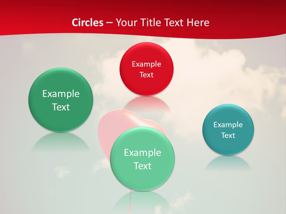 A Red Heart Shaped Balloon Floating In The Air PowerPoint Template