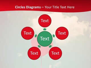 A Red Heart Shaped Balloon Floating In The Air PowerPoint Template