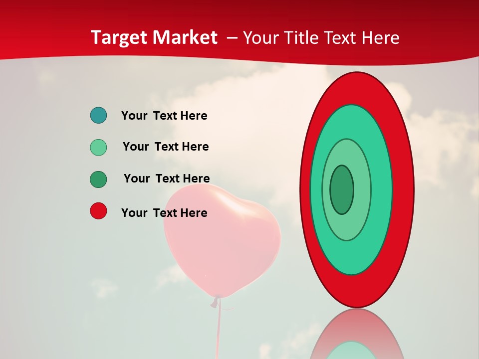 A Red Heart Shaped Balloon Floating In The Air PowerPoint Template