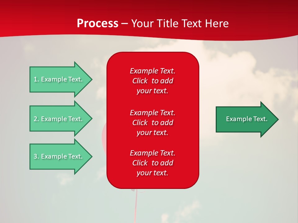 A Red Heart Shaped Balloon Floating In The Air PowerPoint Template