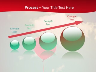 A Red Heart Shaped Balloon Floating In The Air PowerPoint Template