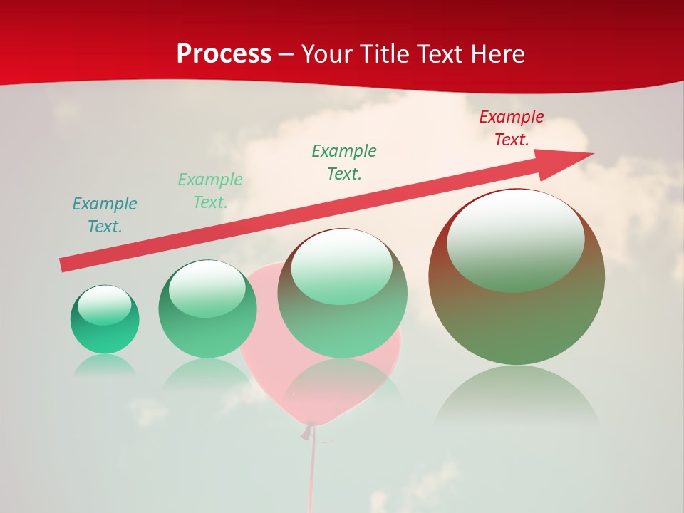 A Red Heart Shaped Balloon Floating In The Air PowerPoint Template