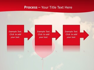 A Red Heart Shaped Balloon Floating In The Air PowerPoint Template