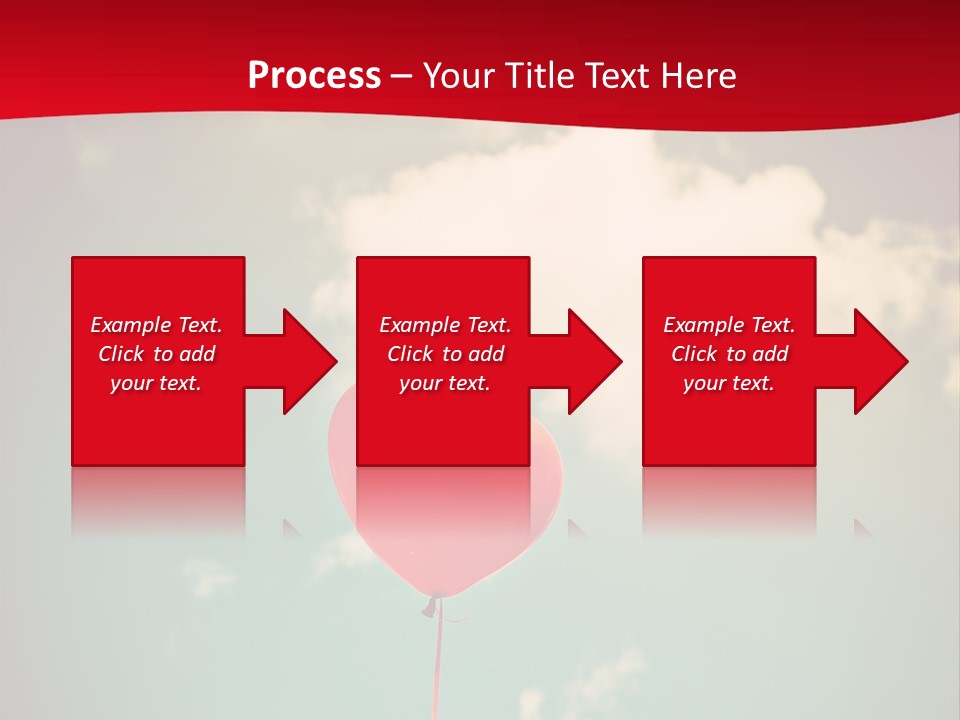 A Red Heart Shaped Balloon Floating In The Air PowerPoint Template