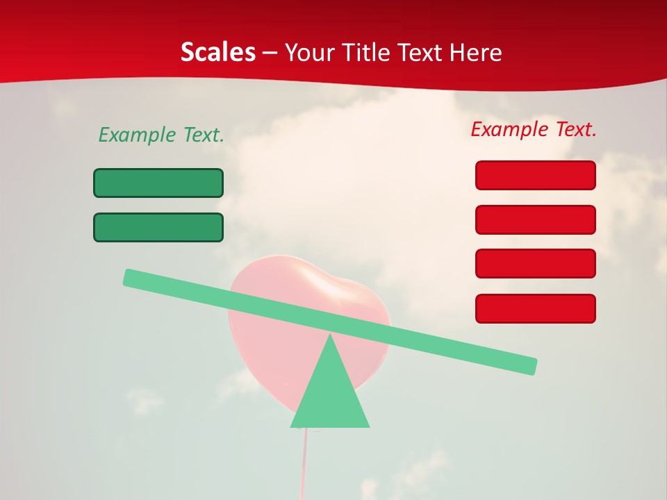 A Red Heart Shaped Balloon Floating In The Air PowerPoint Template