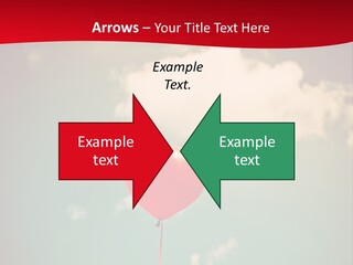 A Red Heart Shaped Balloon Floating In The Air PowerPoint Template