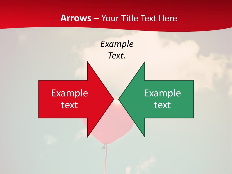 A Red Heart Shaped Balloon Floating In The Air PowerPoint Template