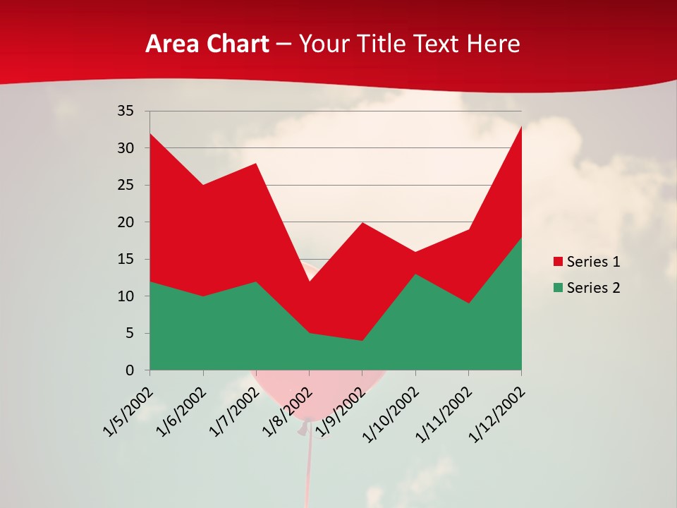 A Red Heart Shaped Balloon Floating In The Air PowerPoint Template