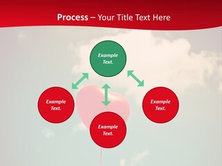 A Red Heart Shaped Balloon Floating In The Air PowerPoint Template