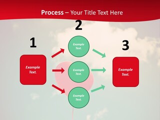 A Red Heart Shaped Balloon Floating In The Air PowerPoint Template
