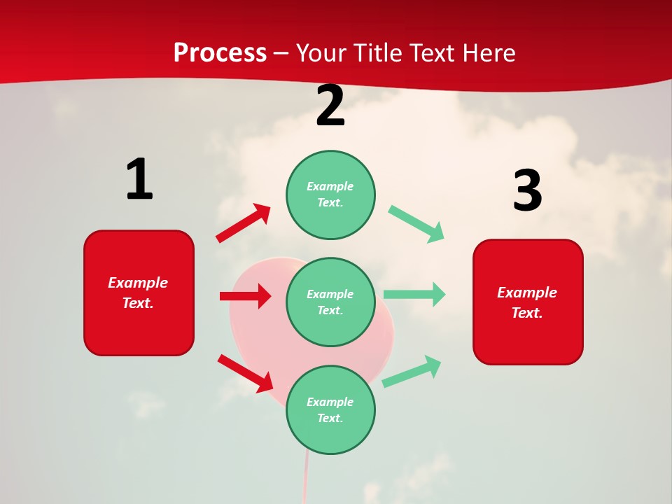 A Red Heart Shaped Balloon Floating In The Air PowerPoint Template