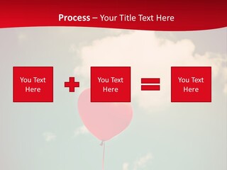 A Red Heart Shaped Balloon Floating In The Air PowerPoint Template