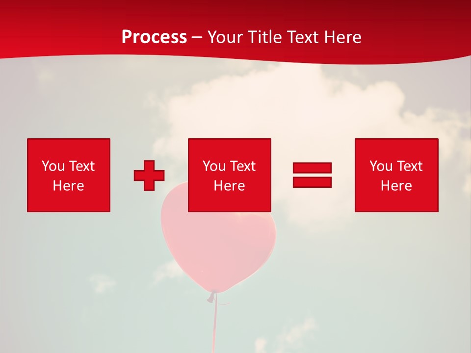 A Red Heart Shaped Balloon Floating In The Air PowerPoint Template