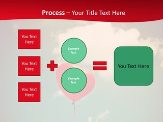 A Red Heart Shaped Balloon Floating In The Air PowerPoint Template
