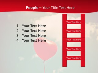 A Red Heart Shaped Balloon Floating In The Air PowerPoint Template