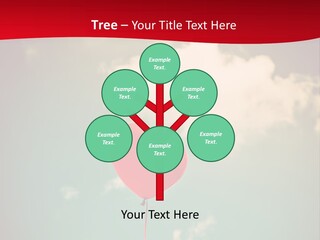 A Red Heart Shaped Balloon Floating In The Air PowerPoint Template