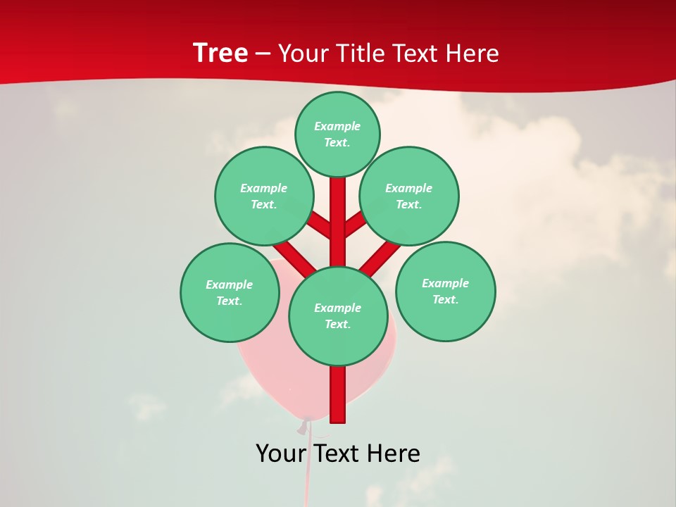 A Red Heart Shaped Balloon Floating In The Air PowerPoint Template