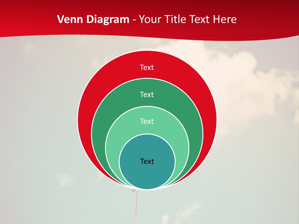 A Red Heart Shaped Balloon Floating In The Air PowerPoint Template