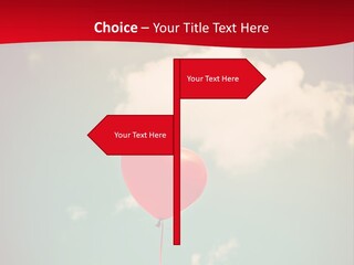 A Red Heart Shaped Balloon Floating In The Air PowerPoint Template