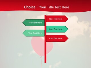A Red Heart Shaped Balloon Floating In The Air PowerPoint Template
