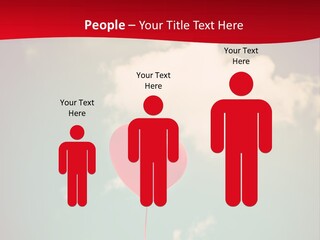 A Red Heart Shaped Balloon Floating In The Air PowerPoint Template