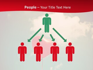 A Red Heart Shaped Balloon Floating In The Air PowerPoint Template