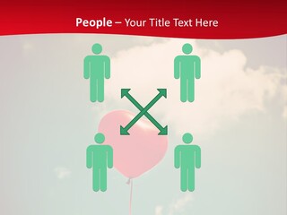 A Red Heart Shaped Balloon Floating In The Air PowerPoint Template