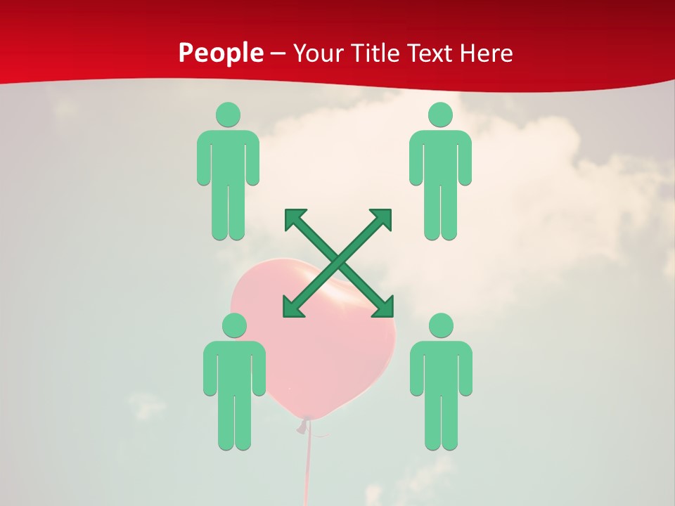 A Red Heart Shaped Balloon Floating In The Air PowerPoint Template