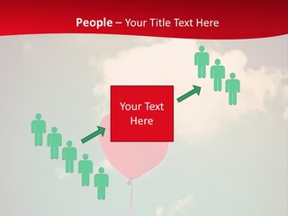 A Red Heart Shaped Balloon Floating In The Air PowerPoint Template