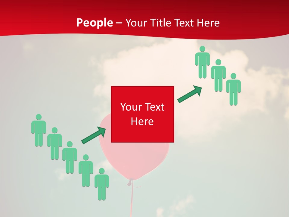 A Red Heart Shaped Balloon Floating In The Air PowerPoint Template