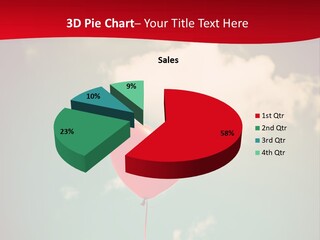 A Red Heart Shaped Balloon Floating In The Air PowerPoint Template