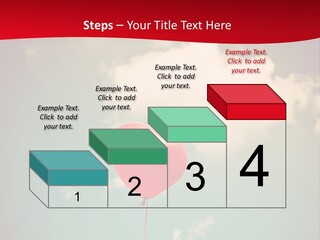 A Red Heart Shaped Balloon Floating In The Air PowerPoint Template