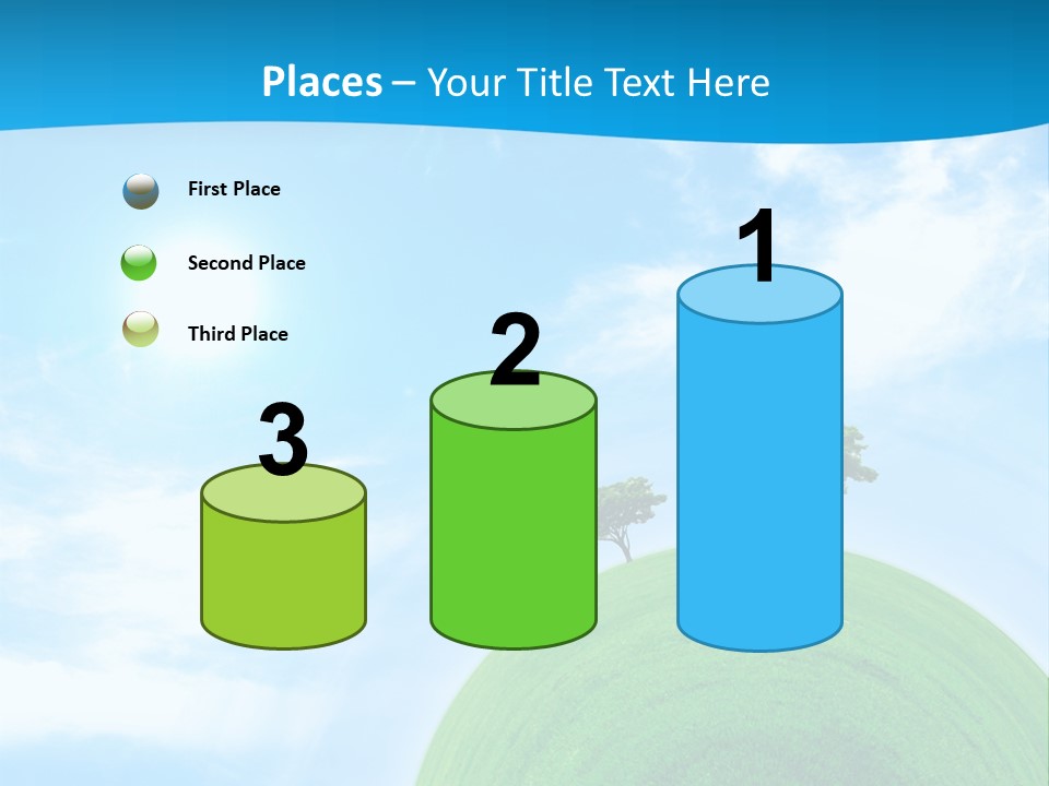 A Green Hill With Two Trees On Top Of It PowerPoint Template