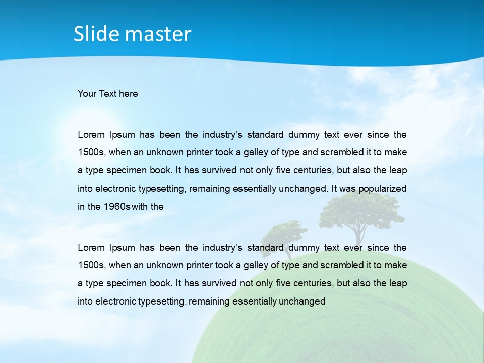 A Green Hill With Two Trees On Top Of It PowerPoint Template