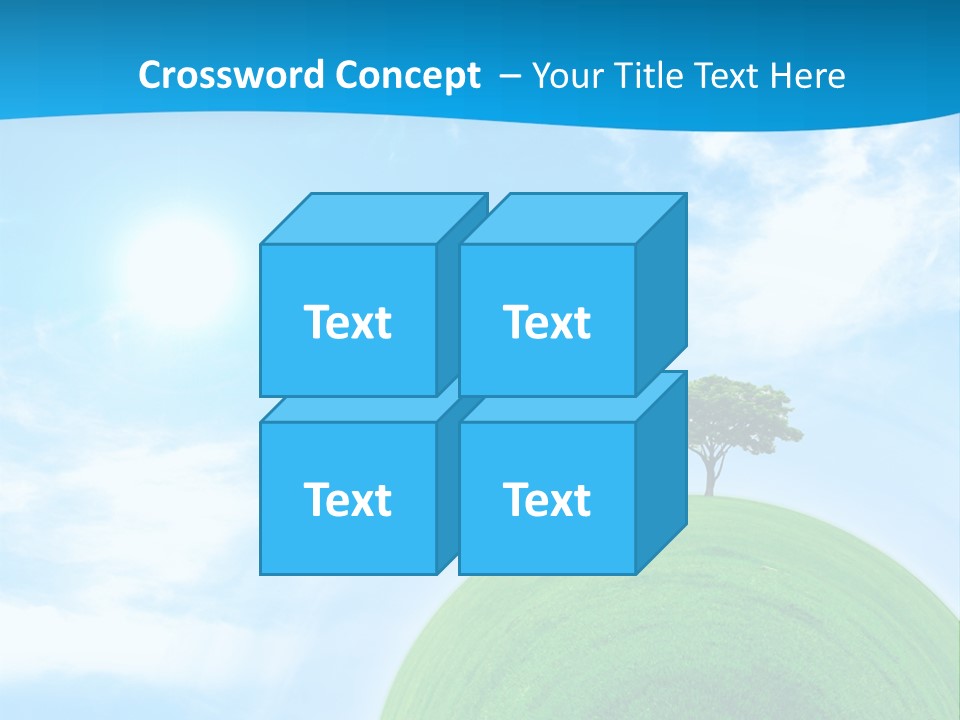 A Green Hill With Two Trees On Top Of It PowerPoint Template