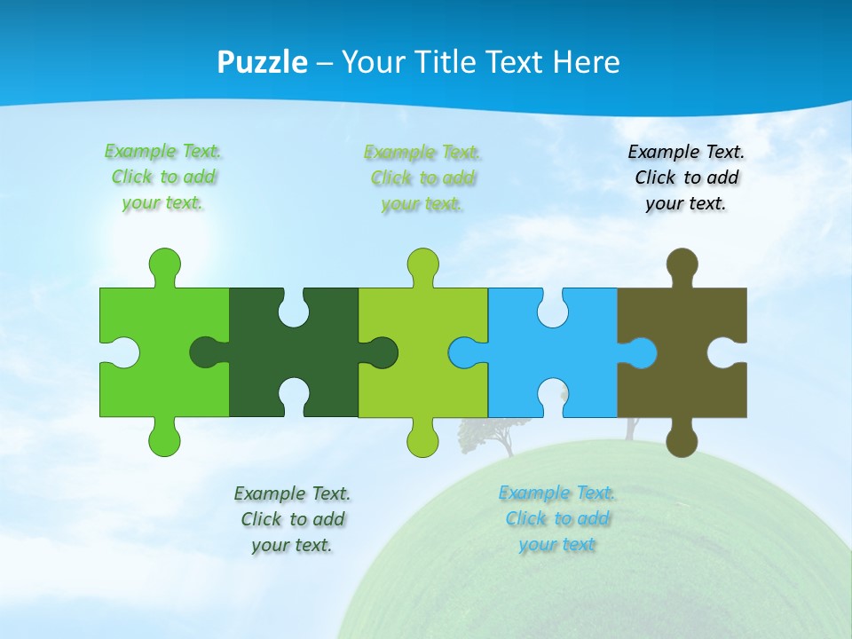 A Green Hill With Two Trees On Top Of It PowerPoint Template