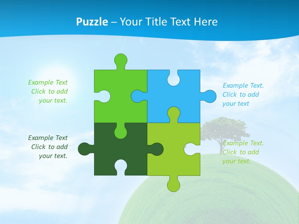 A Green Hill With Two Trees On Top Of It PowerPoint Template