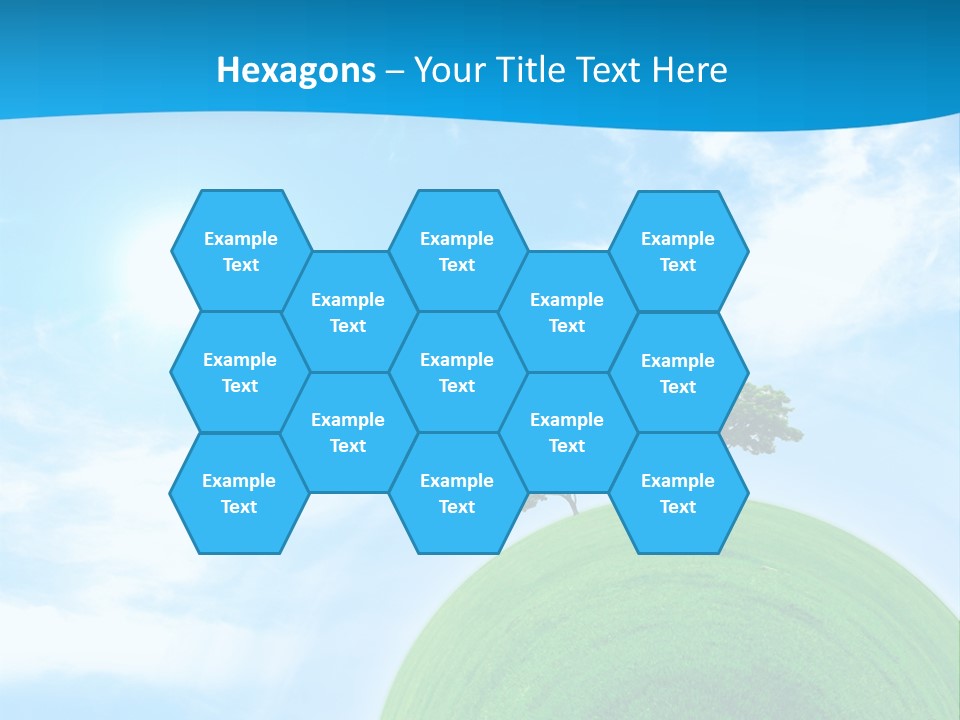 A Green Hill With Two Trees On Top Of It PowerPoint Template