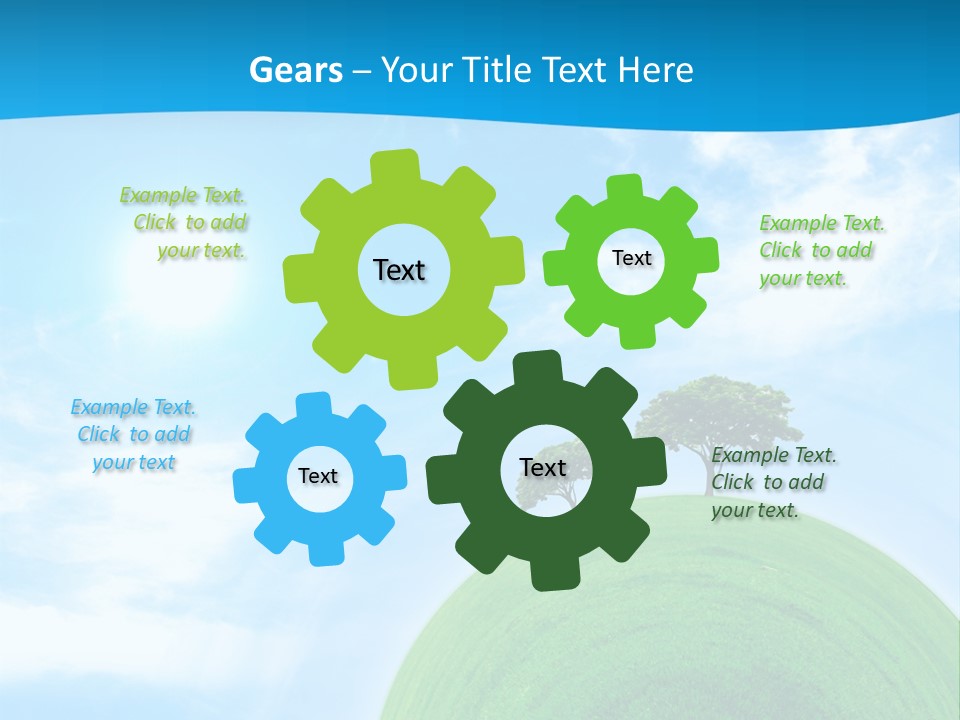 A Green Hill With Two Trees On Top Of It PowerPoint Template
