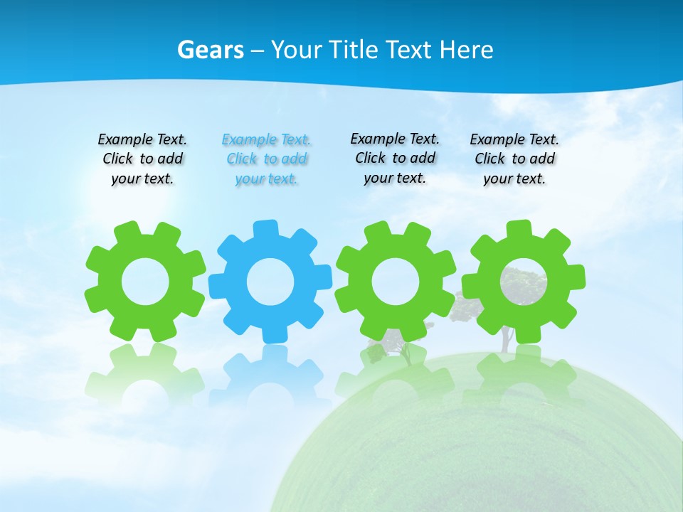 A Green Hill With Two Trees On Top Of It PowerPoint Template