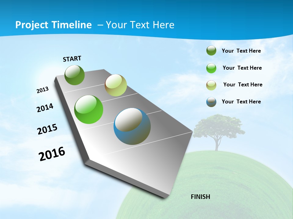 A Green Hill With Two Trees On Top Of It PowerPoint Template