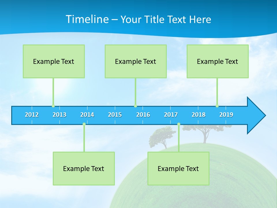 A Green Hill With Two Trees On Top Of It PowerPoint Template